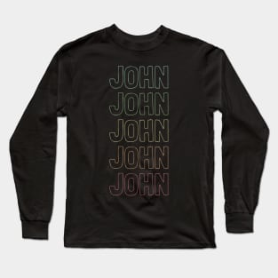 John Name Pattern Long Sleeve T-Shirt